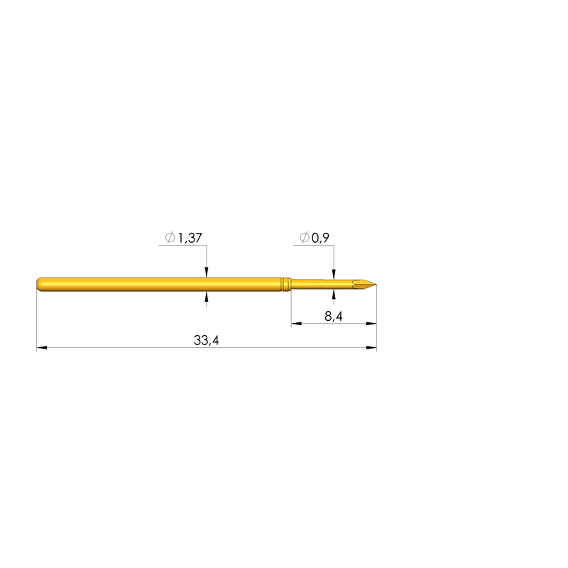 Gold-Plated ICT FCT Spring Test Probes for Circuit Boards GKS-100 Series