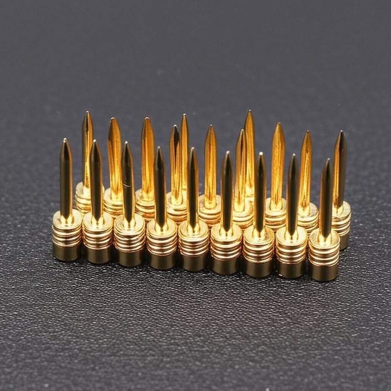 Gold Plated Spring Test Probe with 9mm Total Length 6.5mm Tube Length and 2.5mm Needle for PCB Testing