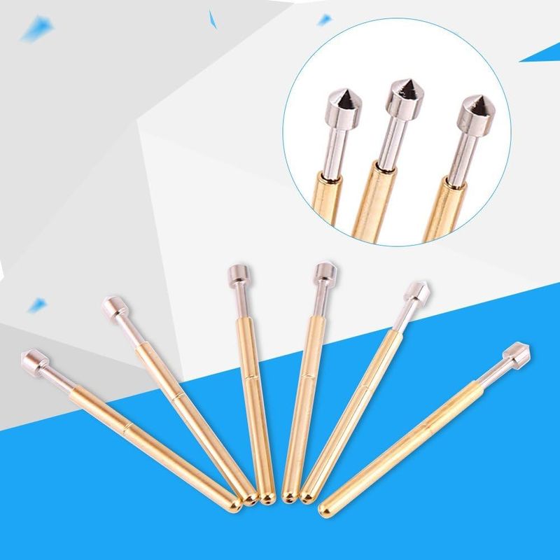 Spring Contact Probe Pogo Pin with 3A Current Rating 50mΩ Resistance and 2.5mm Stroke for PCB Testing