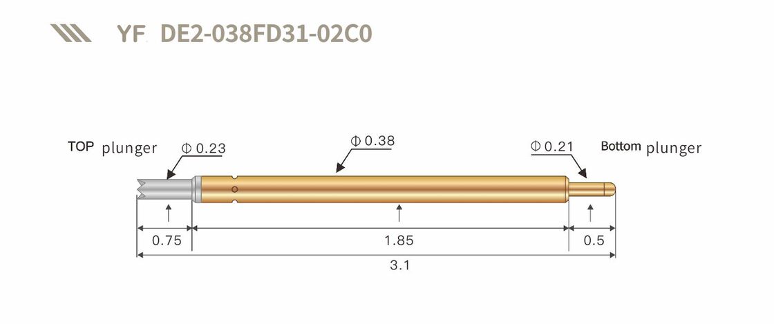 Gold Plated High Durability Spring Test Probe | Custom Sizes Pogo Pin for Electronic Testing