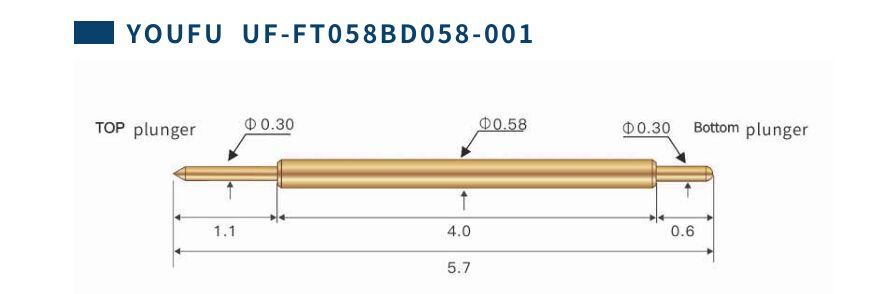 Gold Plated Spring Test Probe with 2A Current Rating and Custom Sizes for IC Testing