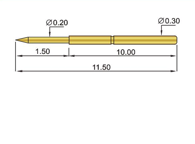 Wire Probe Spring Gold Plated Brass Spring Test Probe with 1.50mm Stroke