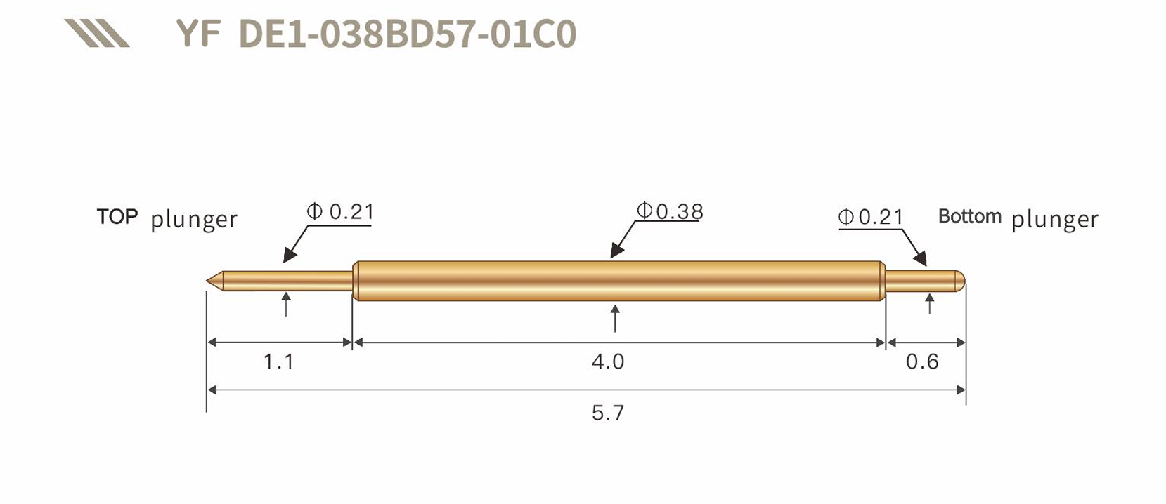 Gold Plated Spring Test Probe for BGA and Semiconductor Testing