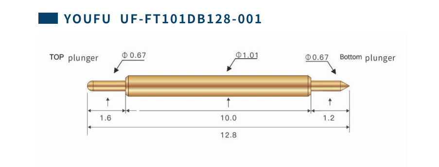 Gold Plated Spring Test Probe for BGA Testing