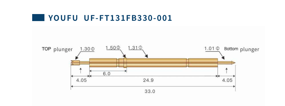 Gold Plated Spring Test Probe for BGA Testing